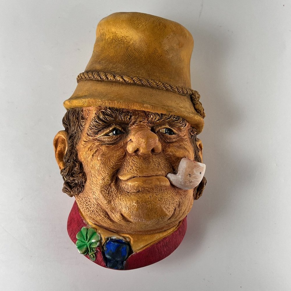 Vtg Bossons Chalkware Paddy Irishman Character Head Wall Art England 1969